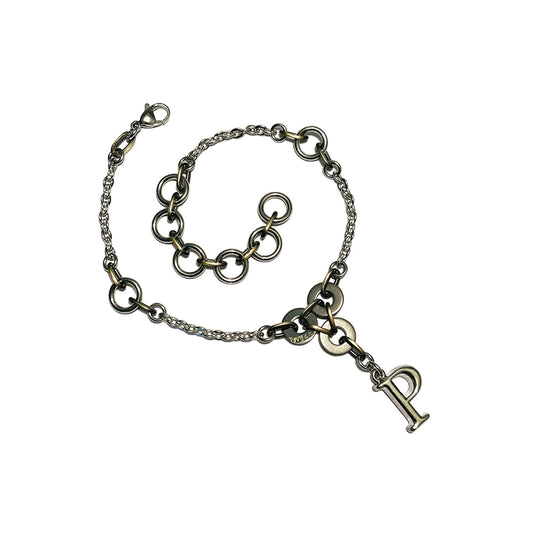 the initial reaction anklet - silver initial