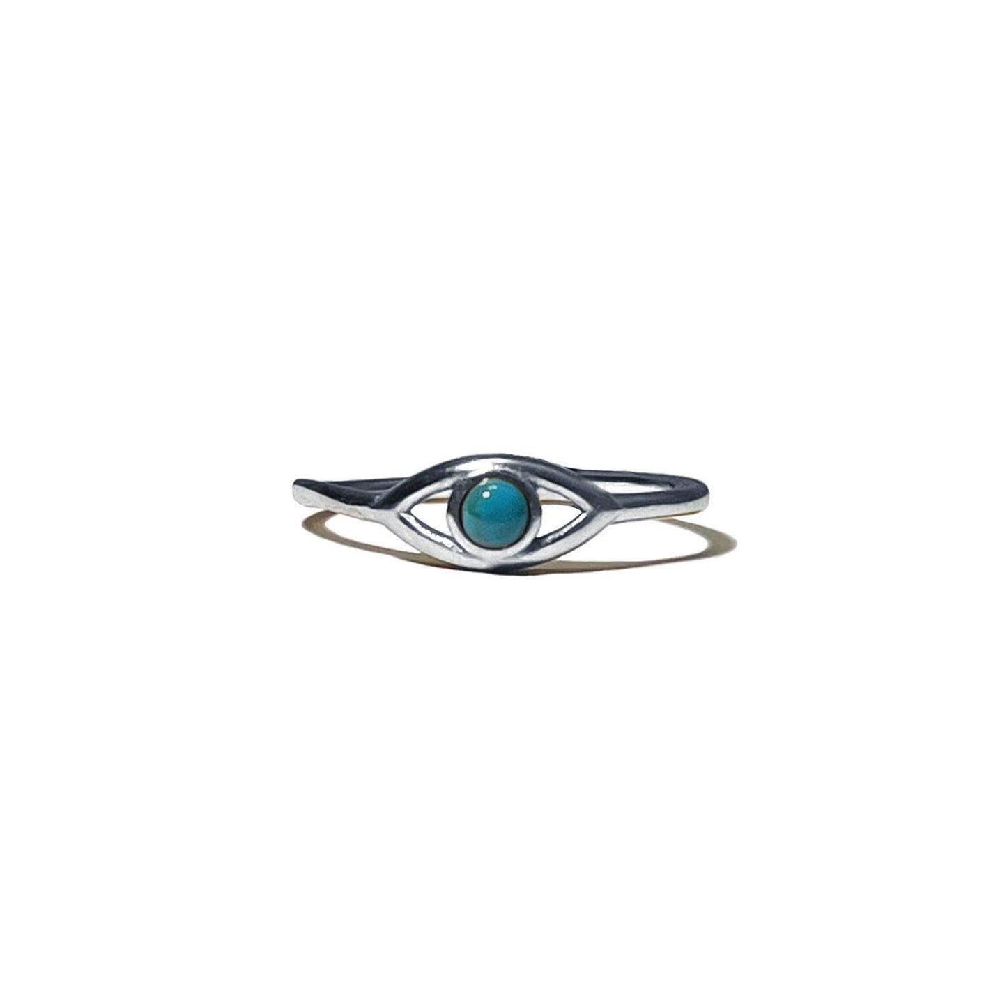 the turquoise evil eye ring - silver or gold