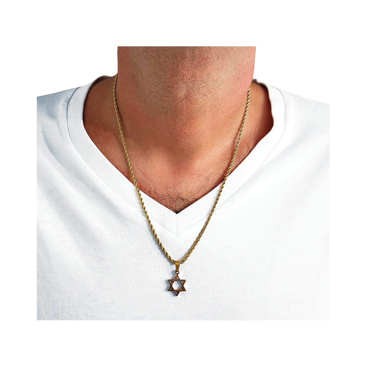 star of david rope chain necklace