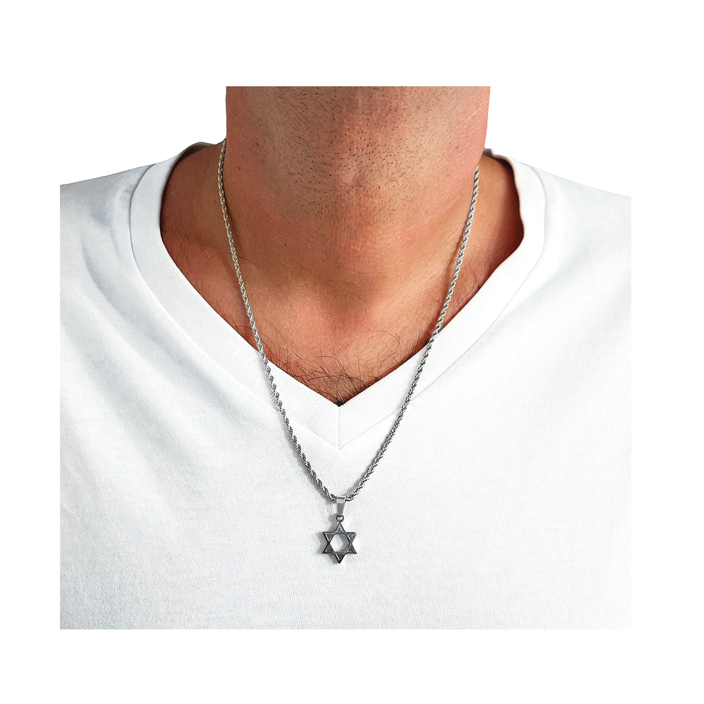 star of david rope chain necklace