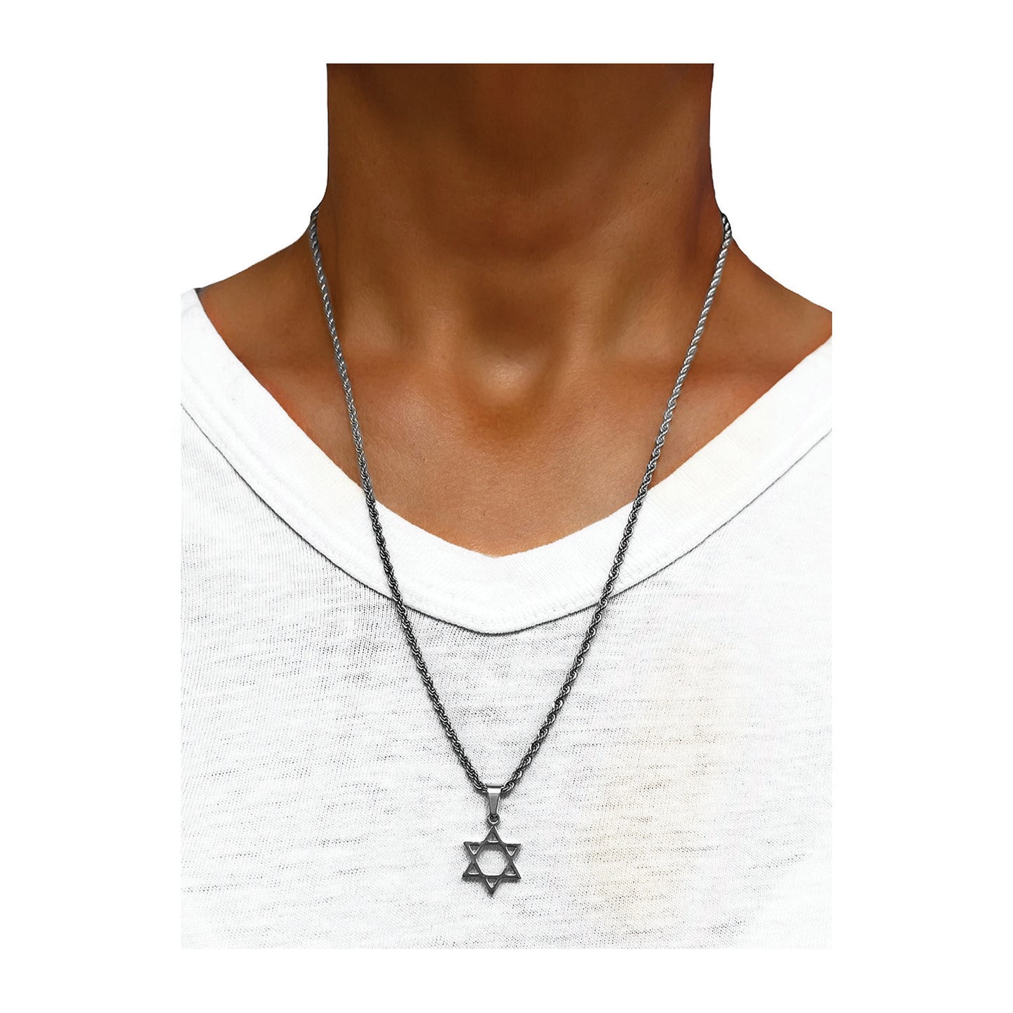 star of david rope chain necklace