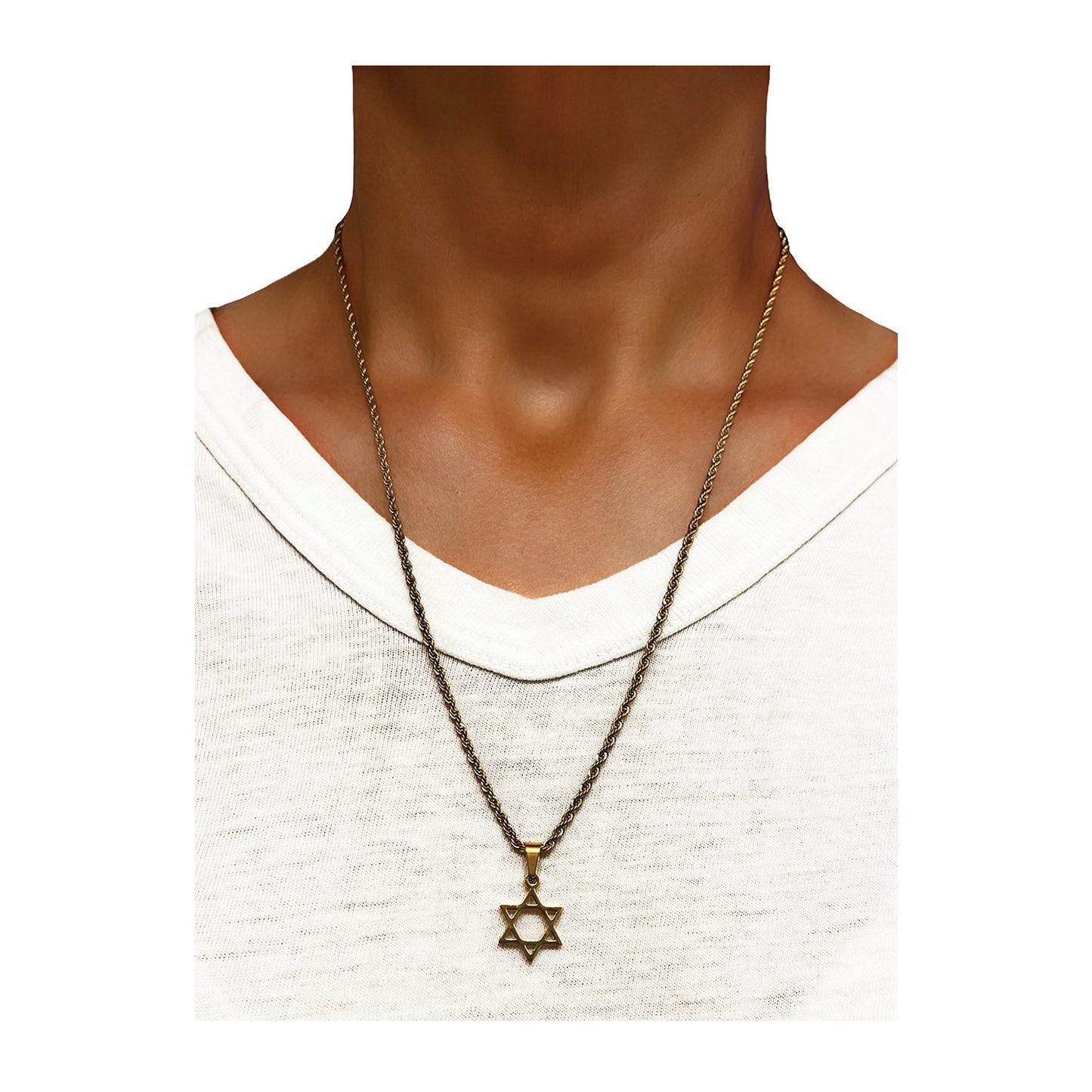 star of david rope chain necklace