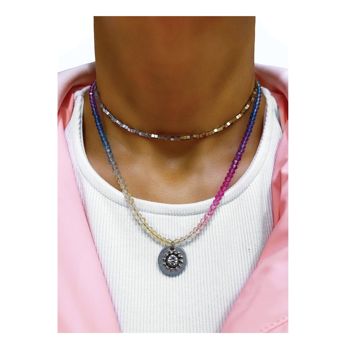 the industrial sun necklace - sorbet