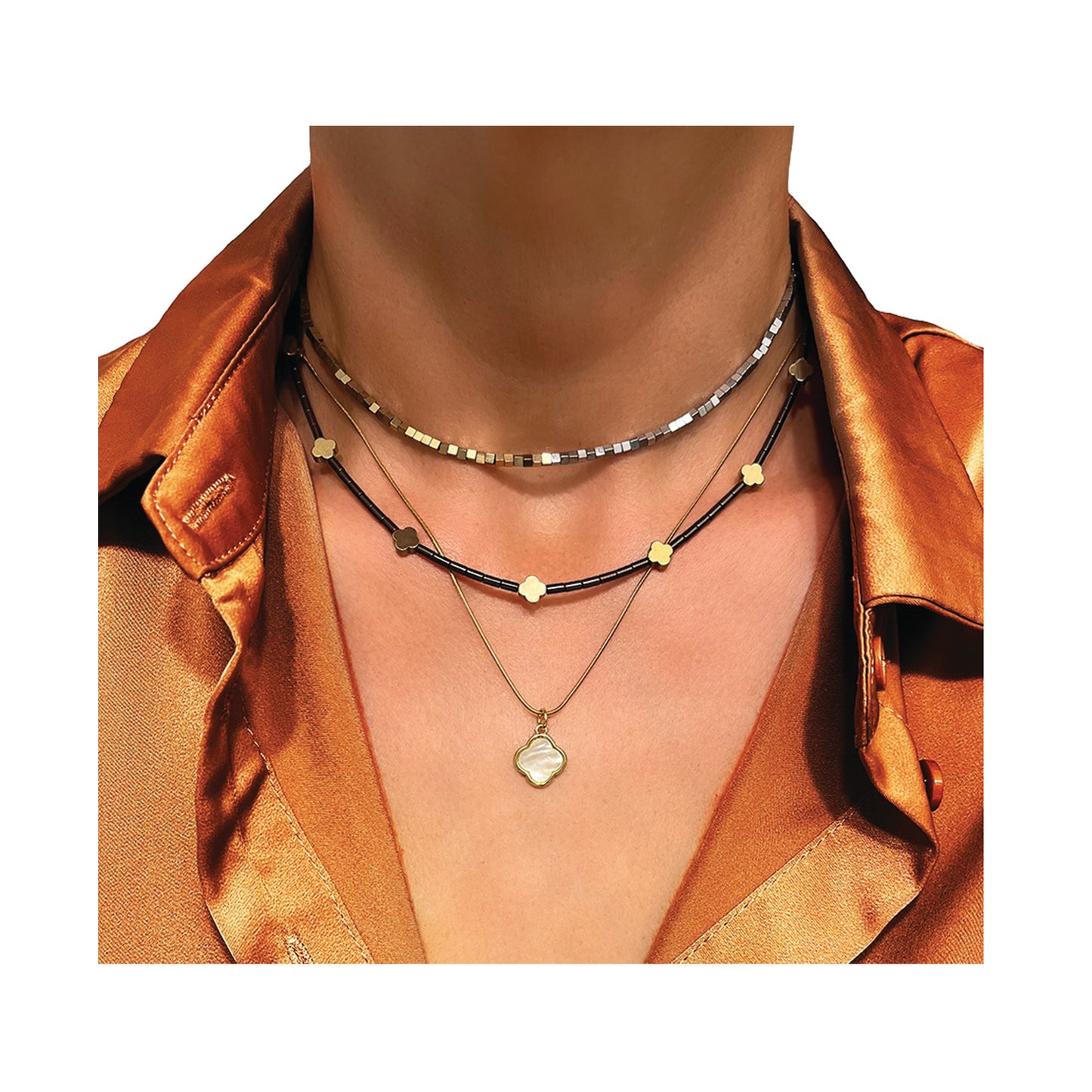 sweet clover gemstone necklace