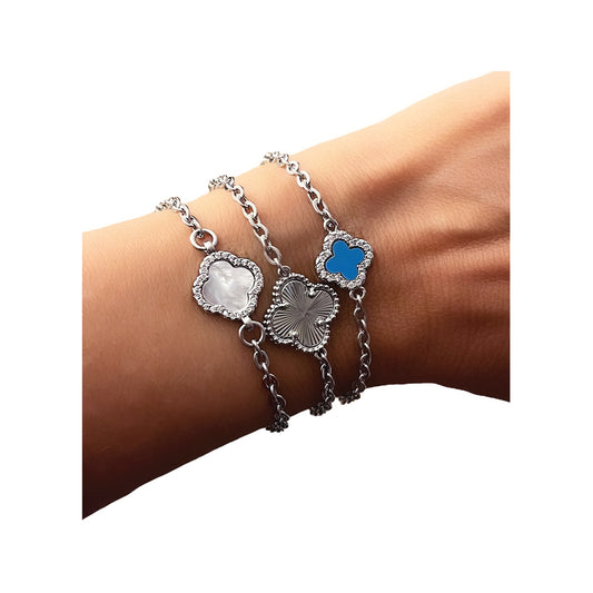 sweet clover bracelet - aqua