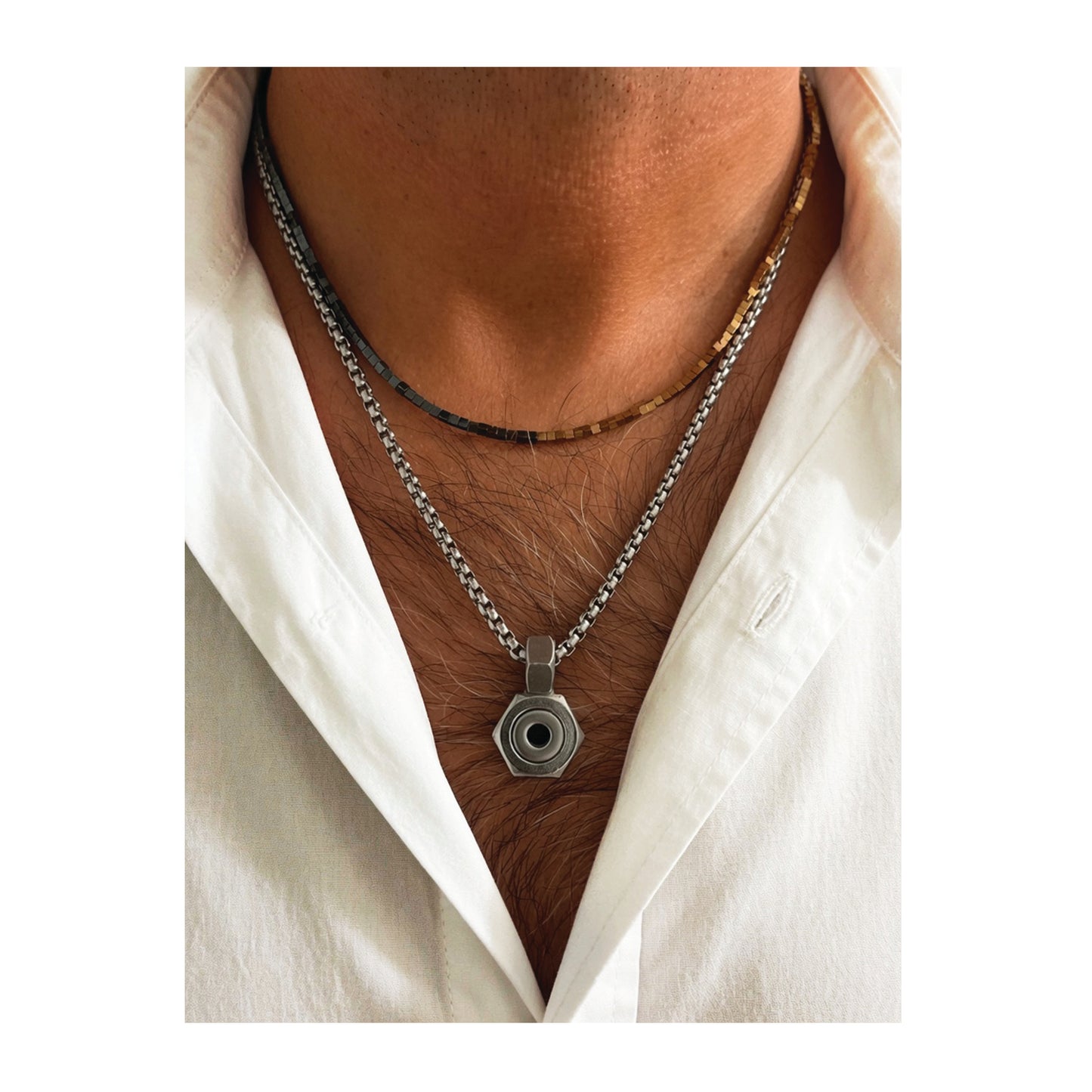 the hexcore solitaire necklace - metal choice