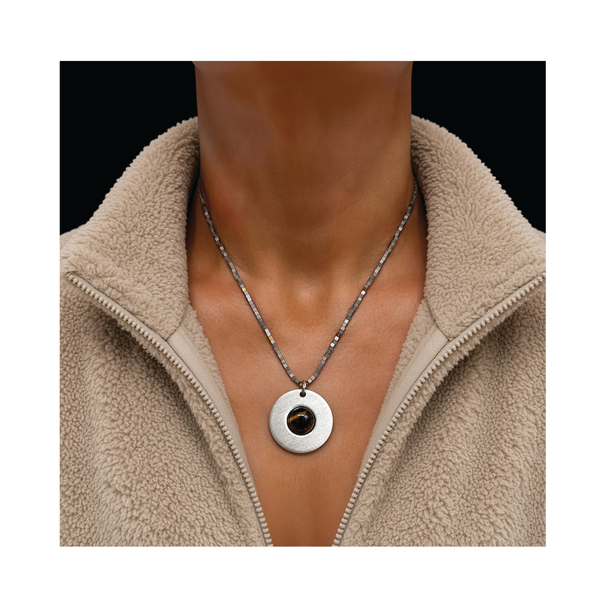 the orbit dual necklace - tiger eye