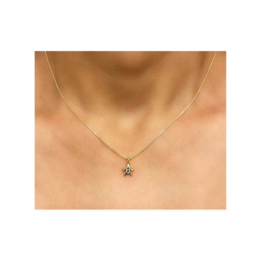 tiny cz starfish necklace
