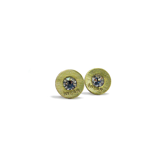 brass iWEAR washer earrings - clear