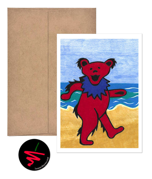 grateful beach daze! greeting card