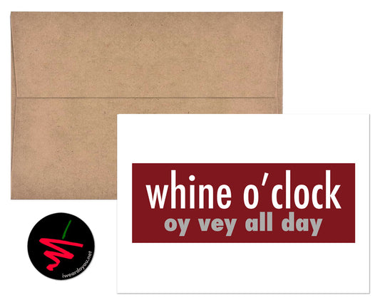 whine o'clock greeting card