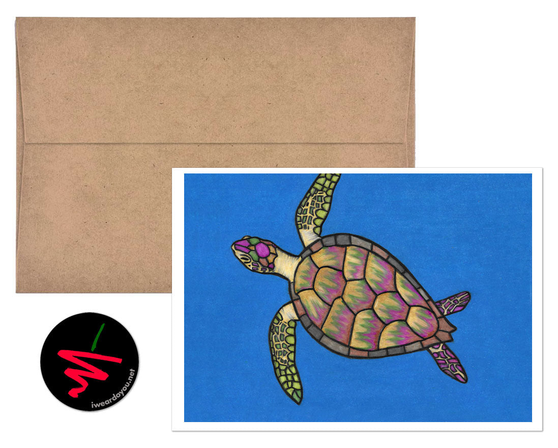 sea turtle greeting card