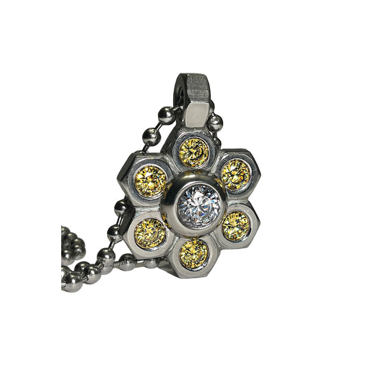 the premier stainless flower - yellow/ball