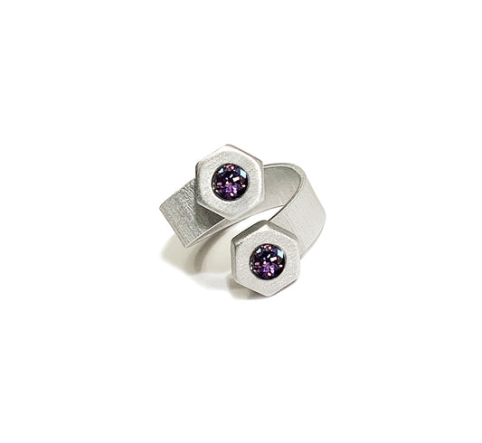 double or nuttin' ring - aluminum/violet