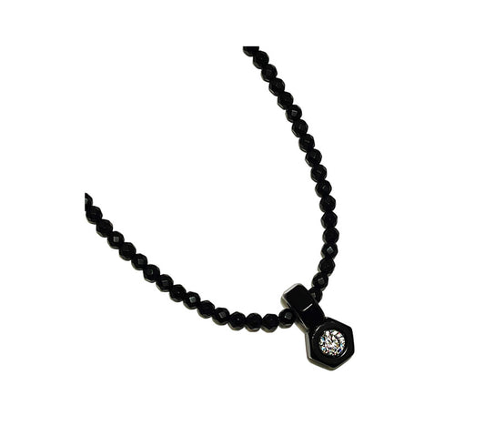 the black solitaire onyx necklace